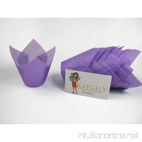 Katgely Purple Tulip Cupcake Liners Medium Height 2.5 to 3.5 Inches Tall (Pack of 200) - B01HFNLHRY